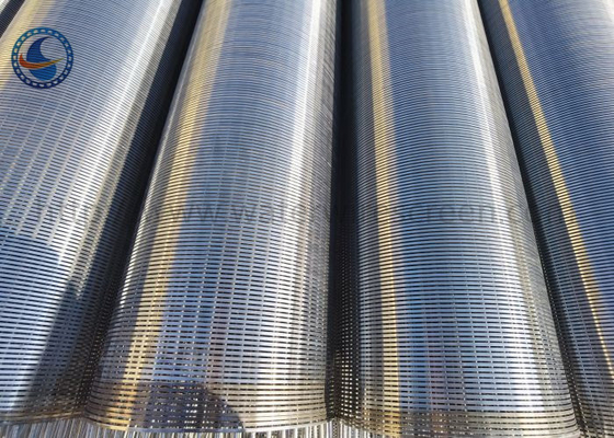 স্টেইনলেস স্লট 40mm ওয়্যার মোড়ানো স্ক্রীন ওয়াটার ওয়েল বালি কন্ট্রোল টিউব
